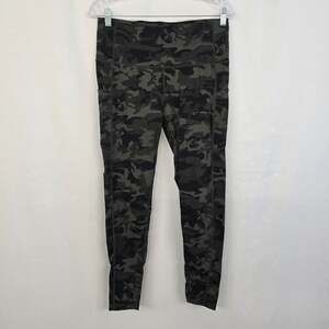 Green Camo Leggings Women's XL Stretch 3 Pockets Athletic Yoga Workout Casual